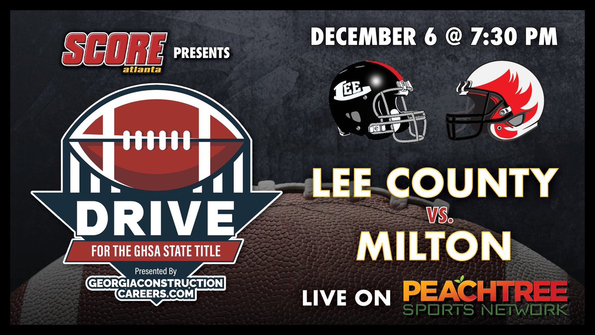 scoreatlanta's tweet photo. Y’all do NOT want to miss this one‼️
The Lee County Trojans (@rockerlee229) travel up to Milton (@MiltonEagles_FB) to face the Eagles in a semifinal showdown with a state championship berth on the line!
🔗 to Stream: https://t.co/CSBRG7jX83
This week’s ‘Drive for the @OfficialGHSA State Title: Game of the Week’ will be broadcast live on the Peachtree Sports Network starting at 7:30 p.m., and digitally on @ATLNewsFirst and the ANF app, @ZeamLocal and the @NFHSNetwork.