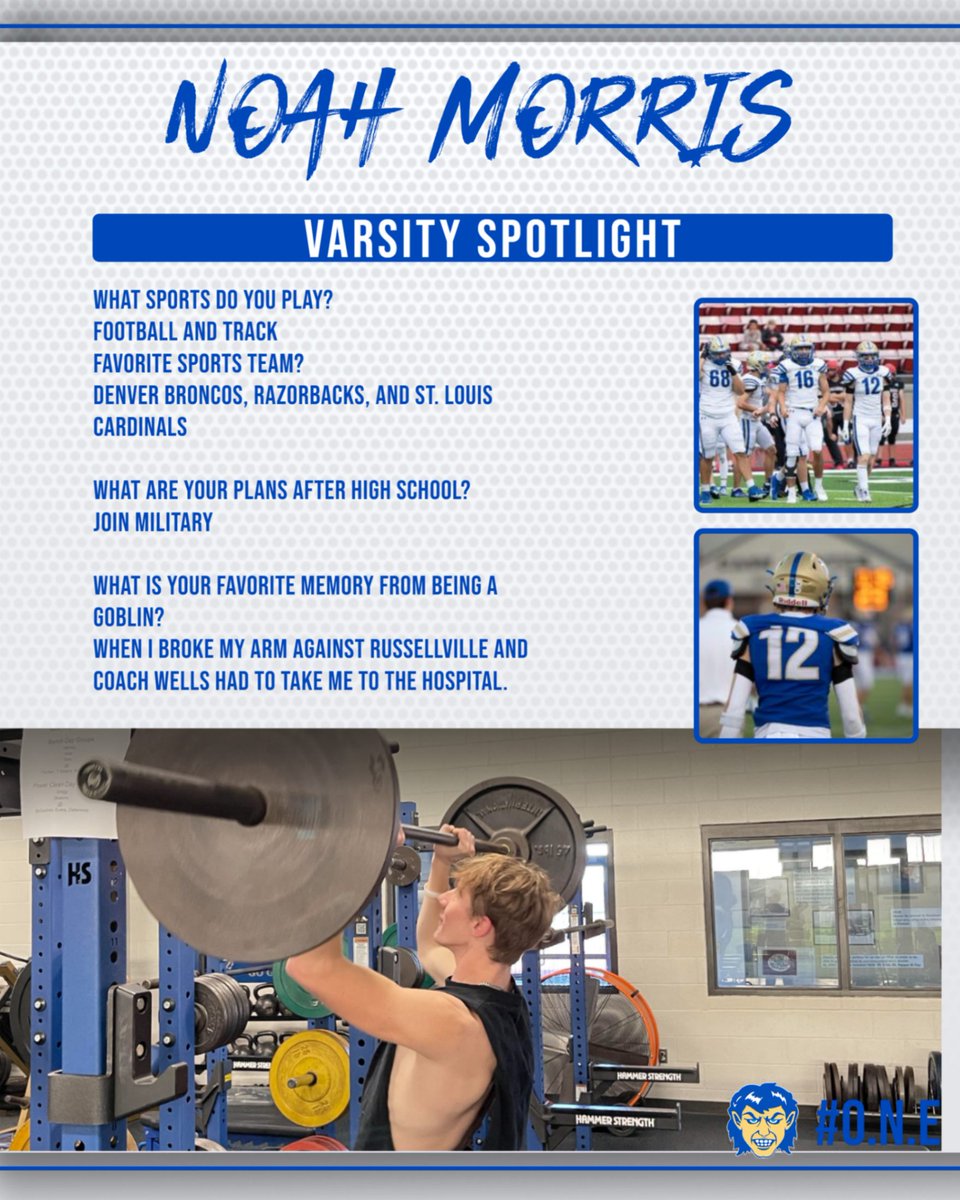 Noah is a big-time playmaker on the field. He had a touchdown on offense, averaging 25 yards on kick returns, and was a lockdown corner with 1 interception and 14 tackles on the year.