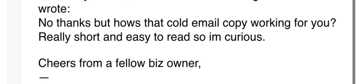 Yk you’re on the right track with your cold emails when you receive not interested replies like these
