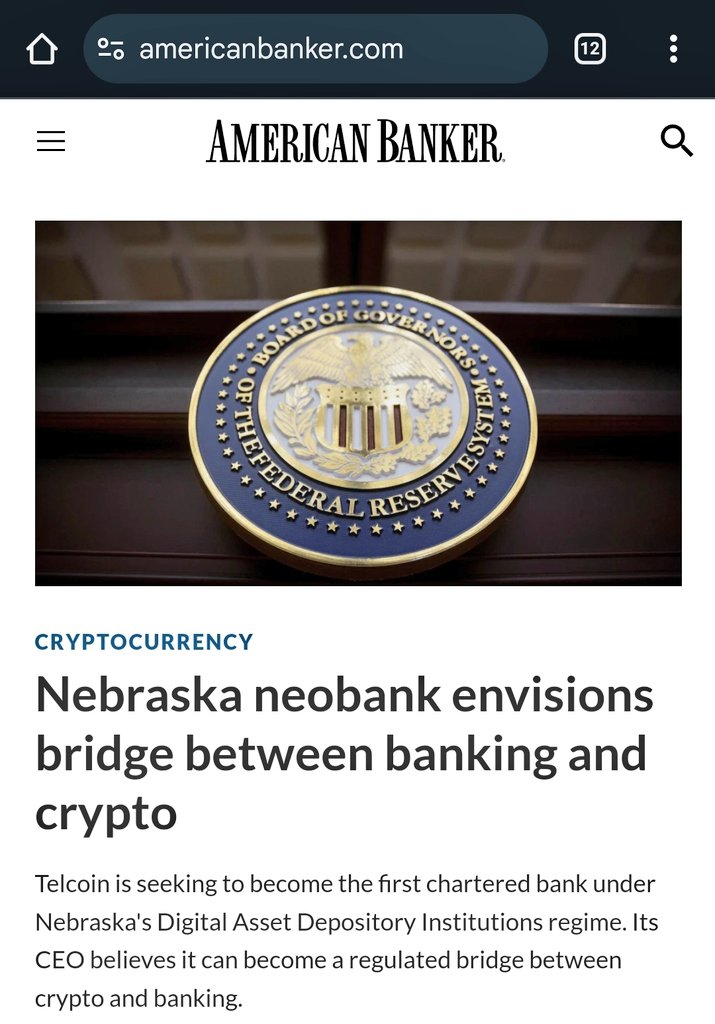 $Tel - As mentioned in my 🧵 below, a #Telcoin State Chartered Bank approval will get media noise 👀

Turns out it's already begun: Lead homepage news item on <a href="/AmerBanker/">American Banker</a> - a site that attracts 240,000 views each month.

Credit to <a href="/BigWhiskey_10/">BigWhiskey</a> for the find

$xrp $ada $sol $velo