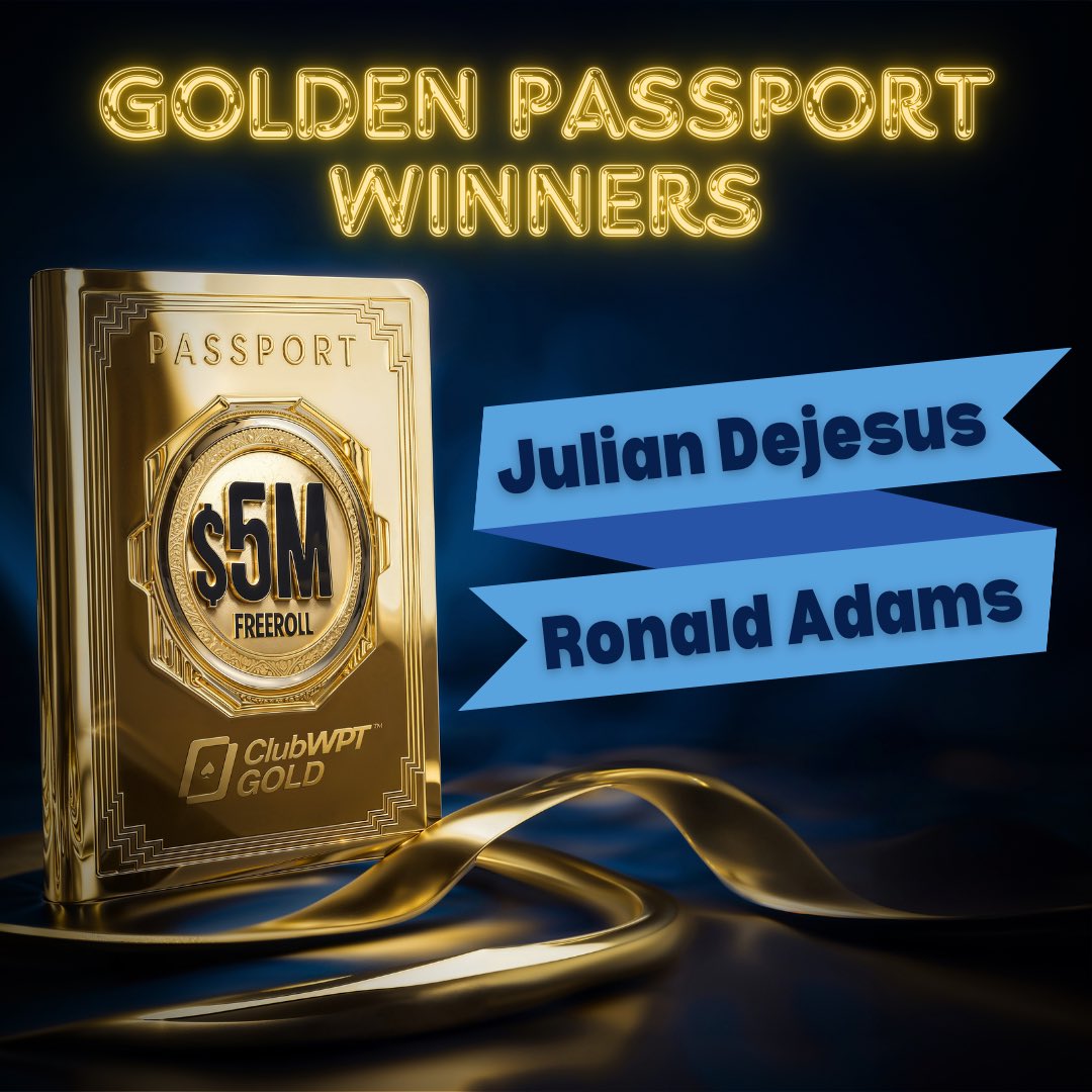 Congrats to the golden passport winners who signed up for <a href="/ClubWPTGold/">ClubWPT Gold</a> under me.  

Let’s go crush the <a href="/WPT/">World Poker Tour</a> $5,000,000 Freeroll!
