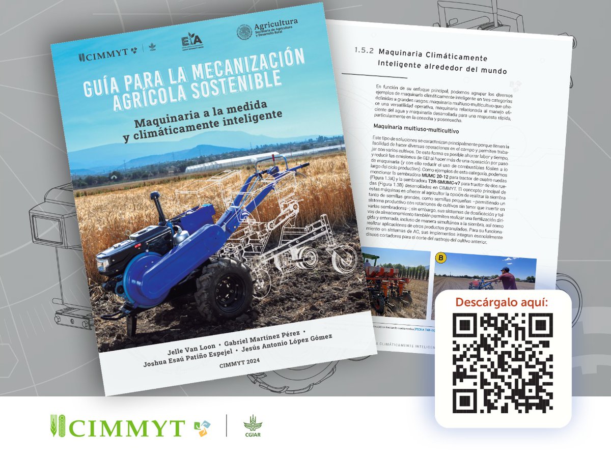📢 ¡Lanzamos la guía de mecanización climáticamente inteligente! 🌱
 Enfrenta el cambio climático con tecnologías sostenibles, prácticas eficientes y soluciones adaptadas a tu campo. 🌾 📖 Descárgala aquí: s.mtrbio.com/zwfyjzlkqf
#MecanizaciónSostenible #Agricultura