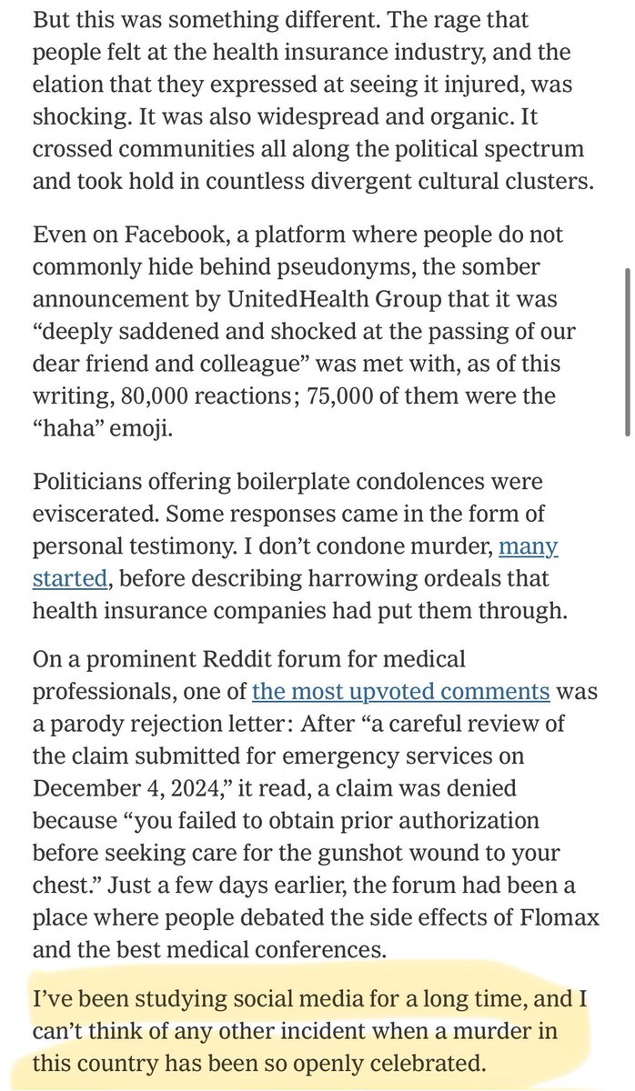 New piece: 

Why the widespread public display of rage — and even glee — after the killing of a healthcare CEO can’t be dismissed as mere online edgelords and what history tells us about the limits to the corporate world responding with even more security and gated lives.