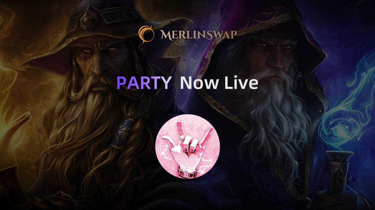 MerlinSwap's tweet photo. Let's get the BTC meme PARTY started! 🎉
🥳 $PARTY is now live on MerlinSwap! Join the celebration! 🎈✨
CA: 0x4D9882a3BB13cc086367D0aE964367e6B7ea246f
Trade $PARTY on #MerlinSwap or through our partners' trading bots:
@RushMemeBot 👇
https://t.co/U7uXulwnkh
@PinkPunkBotEN 👇
https://t.co/9mNAEFuPB2
@uxuycom 👇
https://t.co/ttIvYkWQzy
#BTCmeme #Merlin
