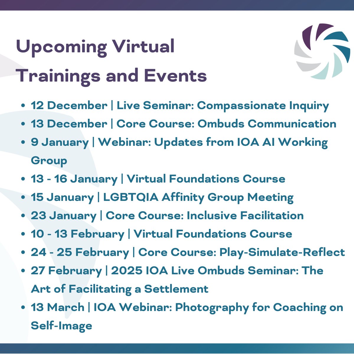 Start planning now for next year's events! ow.ly/jXmO50UmF2t