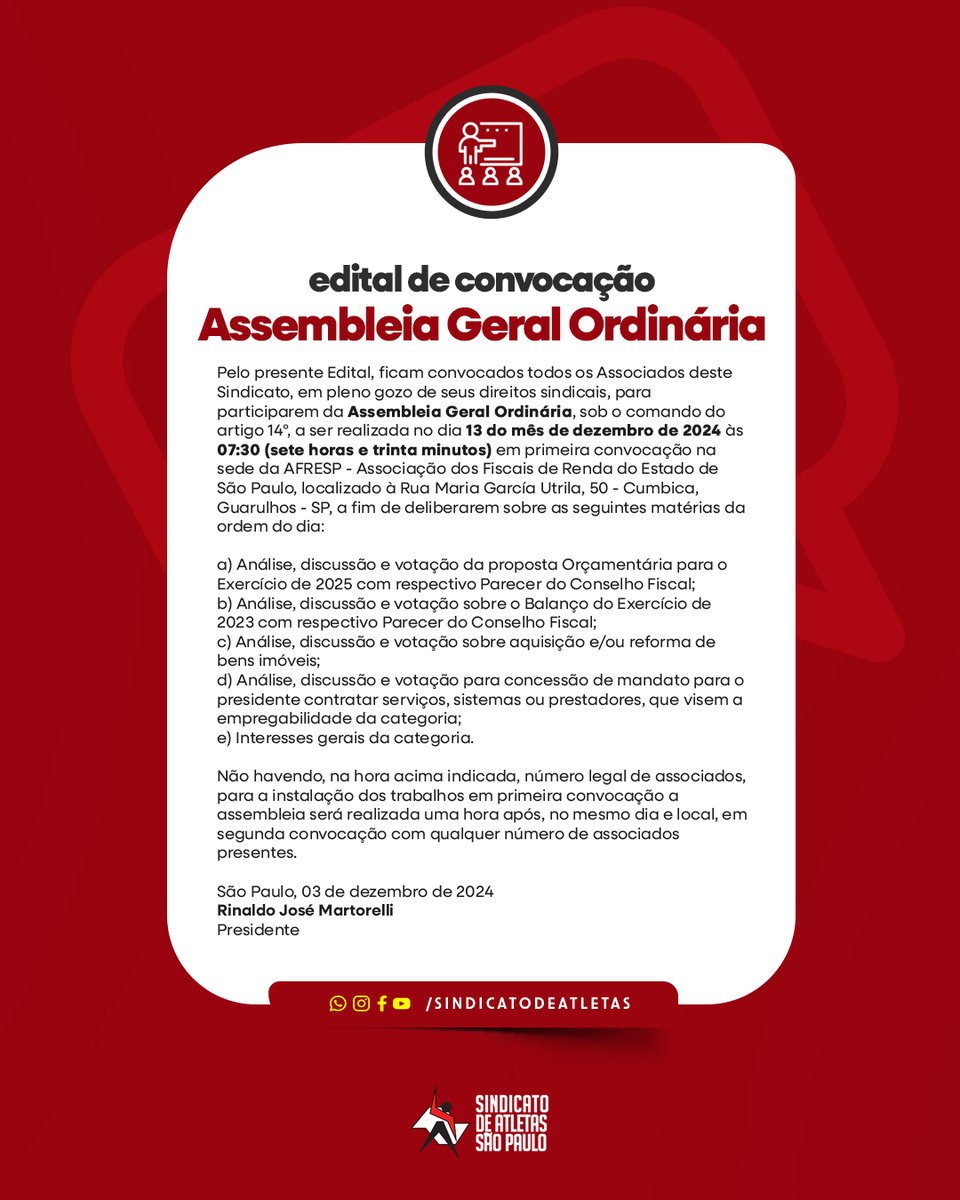 Sindicato de Atletas tweet media