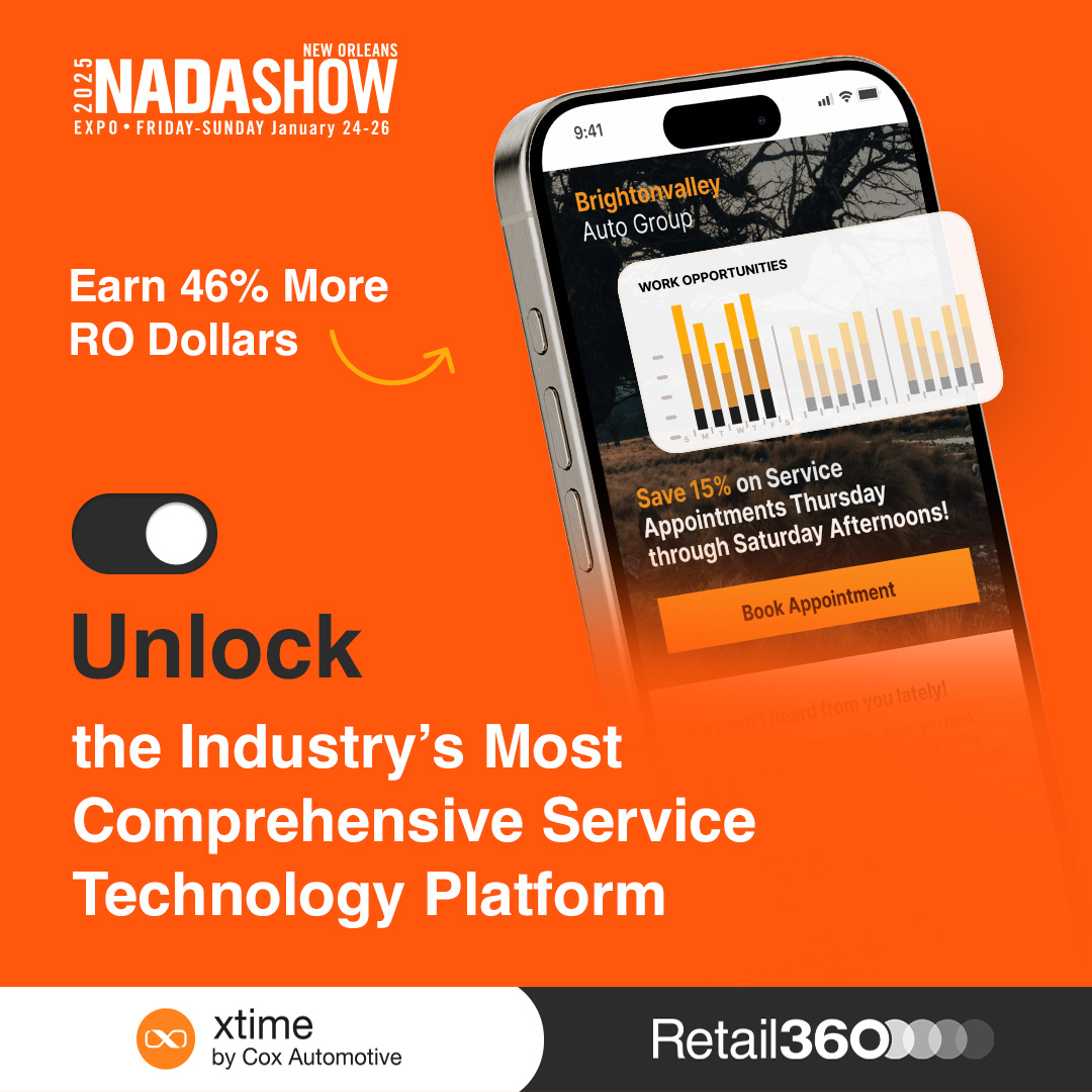 Xtime by Cox Automotive (@xtime) on Twitter photo Unlock your dealership’s profitability and generate 46% more RO dollars with Xtime. Visit the <a href="/CoxAutomotive/">Cox Automotive</a> booth at NADA 2025 to see how.
Schedule your demo today: cox.auto/uhMAO Unlock your dealership’s profitability and generate 46% more RO dollars with Xtime. Visit the <a href="/CoxAutomotive/">Cox Automotive</a> booth at NADA 2025 to see how.
Schedule your demo today: cox.auto/uhMAO