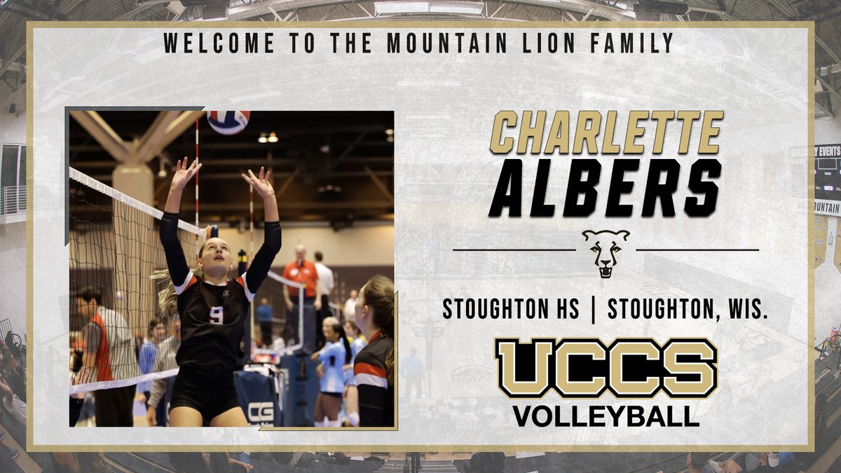 UCCS Athletics (@gomountainlions) on Twitter photo Welcome to the <a href="/UCCSVolleyball/">UCCS Volleyball</a> Mountain Lion Family, <a href="/charlettealbers/">Charlette Albers</a>!
Charlette Albers (Stoughton, Wis. / Stoughton High School)
#GoMountainLions #SigningDay Welcome to the <a href="/UCCSVolleyball/">UCCS Volleyball</a> Mountain Lion Family, <a href="/charlettealbers/">Charlette Albers</a>!
Charlette Albers (Stoughton, Wis. / Stoughton High School)
#GoMountainLions #SigningDay