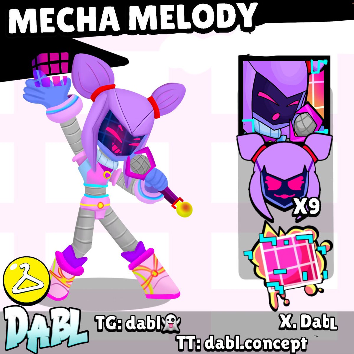 DablTalkkkkkajs's tweet photo. Hello everyone! Collection of skins for Melody: Hooligan Melody, Fur Melody, Multi Melody How do you like it?
#BrawlStars #BrawlStarsConcept #Brawlstars #BrawlArts #BrawlStarsConcept https://t.co/BcSIOeIUhV