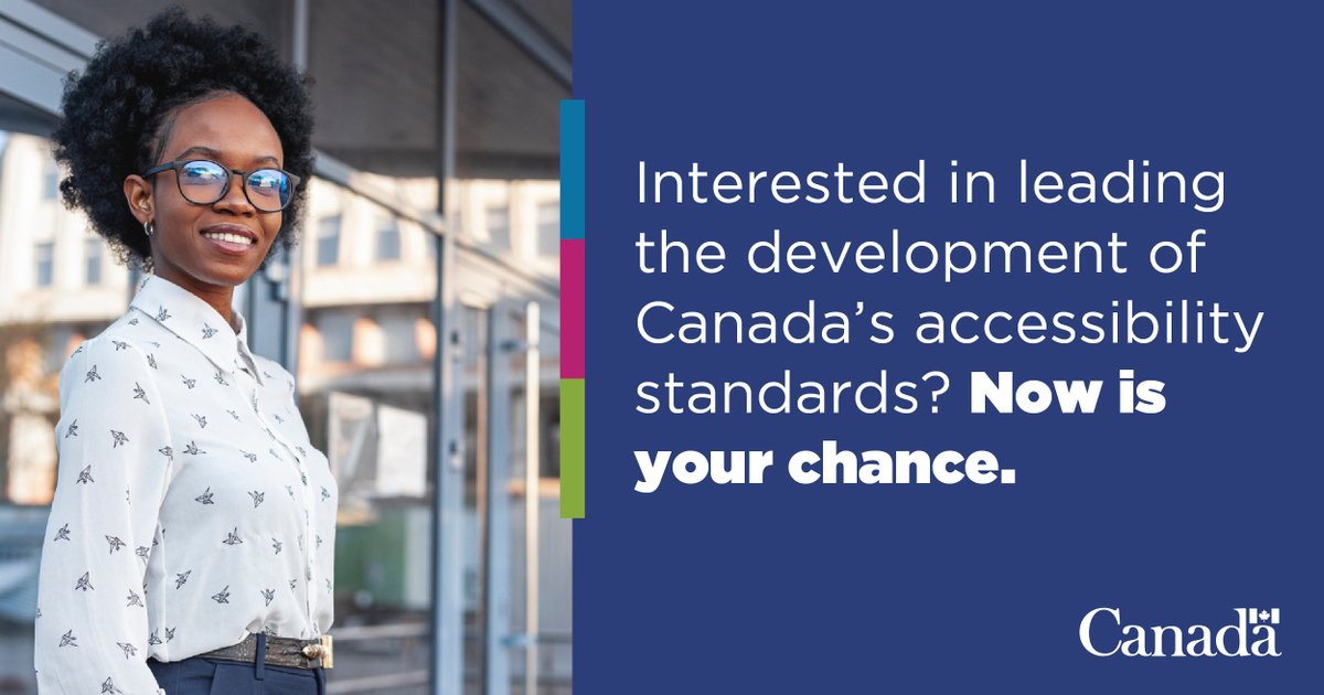 Accessible Canada (@accessiblegc) on Twitter photo Are you passionate about accessibility and disability inclusion? Do you have strong leadership skills?
The #GC’s recruitment process for a new CEO of <a href="/AccStandardsCA/">Accessibility Standards Canada</a> has been extended. Learn more and apply before December 11, 2024!
ow.ly/5hyj50UmF8A Are you passionate about accessibility and disability inclusion? Do you have strong leadership skills?
The #GC’s recruitment process for a new CEO of <a href="/AccStandardsCA/">Accessibility Standards Canada</a> has been extended. Learn more and apply before December 11, 2024!
ow.ly/5hyj50UmF8A