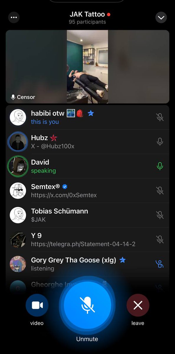 Jakcoin's tweet photo. Community member getting $JAK tattoo’d live on VC in telegram. Can you get anymore JAK’d??? https://t.co/RrAZ2V4Hqm https://t.co/1k9BEPQK56