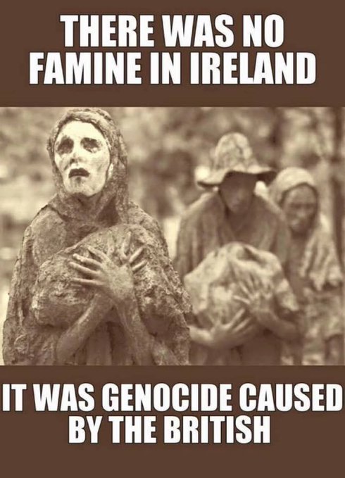 aldamu_jo's tweet photo. Ireland  ‘famine’ of 1845-52 Over 1 million Irish starved to death. 

Over  1.5 million emigrated , 4000 vessels with food left Ireland in the worst year and went to England ... https://t.co/5TdveWykOH