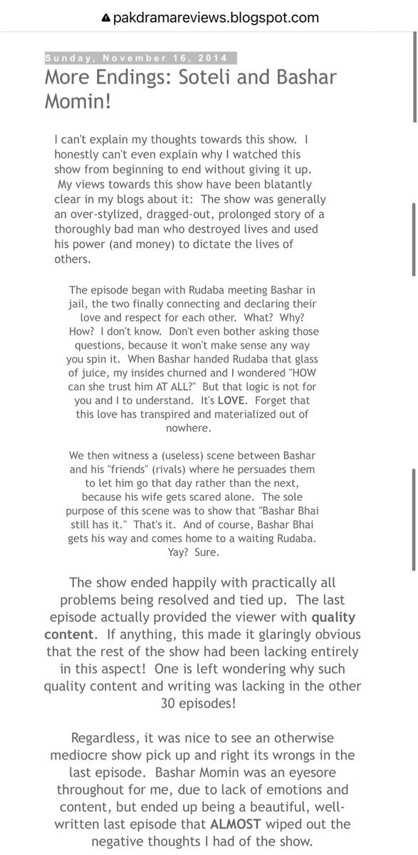 SophiaAQ's tweet photo. @KhyberSKY Another review is included here on the finale. These are just excerpts, snippets of my 4 page long review. 😆 #BasharMomin https://t.co/B3ovH7AgYn