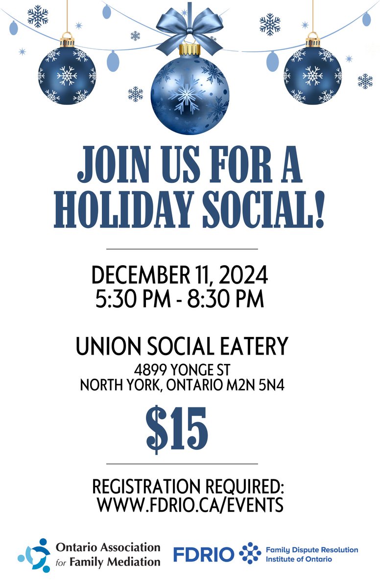 Have you registered to join this year's Holiday Social?! Join FDRIO and the <a href="/OAFMEDIATION/">OAFM</a> to celebrate another great year. 

Registration required: fdrio.ca/events/#id=243…