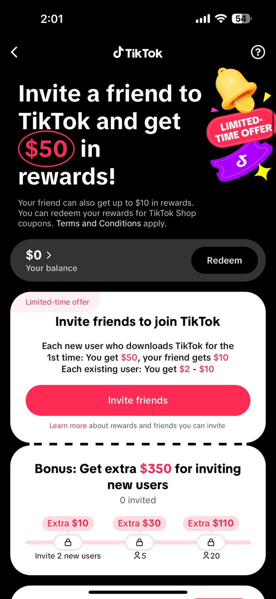 Y’all look at y’all TikTok and see if you got that purple ticket! They’re giving $50 for every new follower you refer 😮‍💨 

and for everyone who clicks my link, even current users, I receive between $2-$10! and the same goes for you so let’s all get in on this money train 🚂 🤑