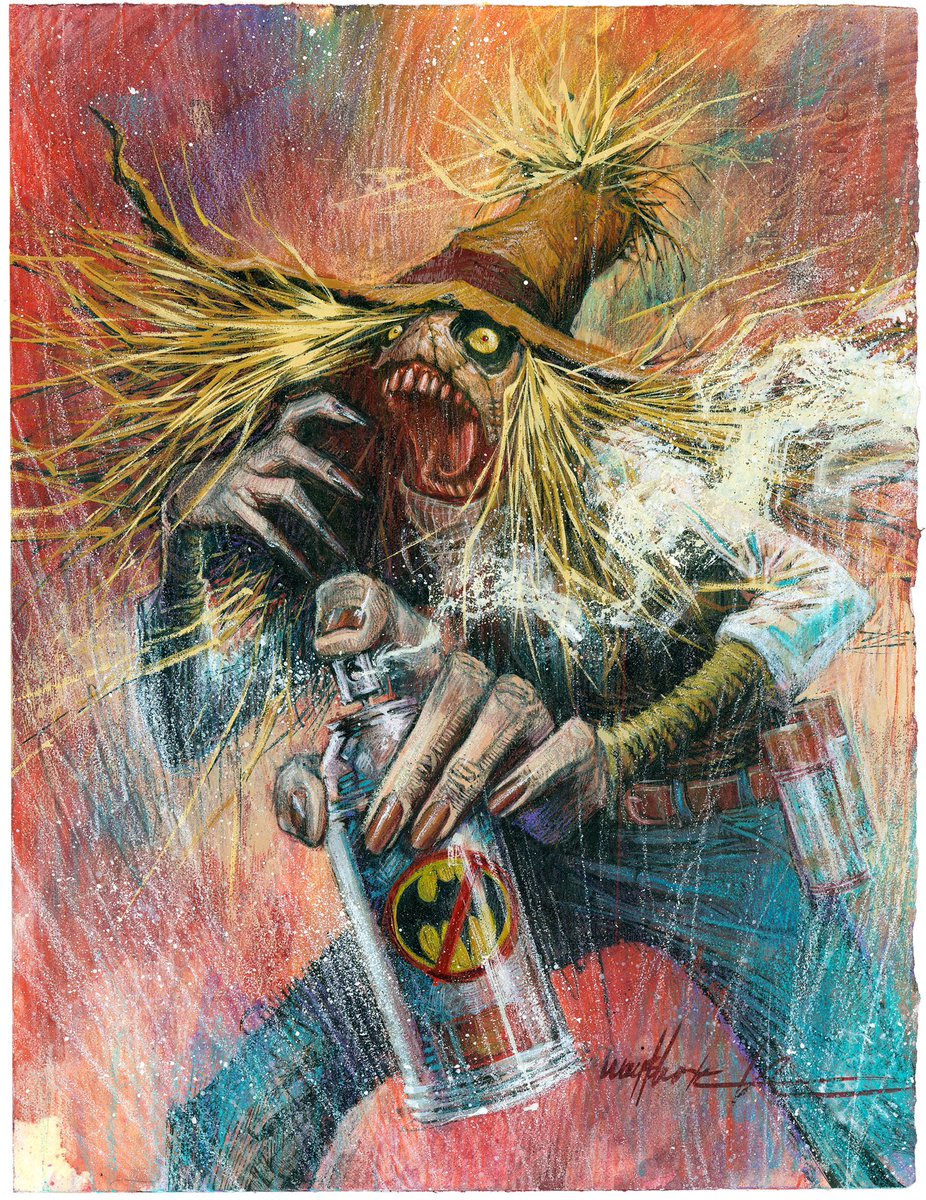 WAYSHAK's tweet photo. Original Scarecrow painting for a Batman card set published by @cryptozoicentertainment . I think it was around 2013/2014
#wayshak #batman #dccomics #comicards #illustration https://t.co/4vQEZuUtDO
