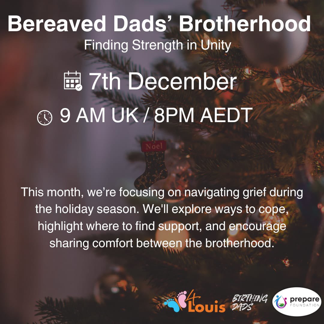 TOMORROW morning at 9am for bereaved dads.  We will be joining up with dads from the UK and Australia.  
Just click on the link and join, all are welcome.

4louis.co.uk/bdb
