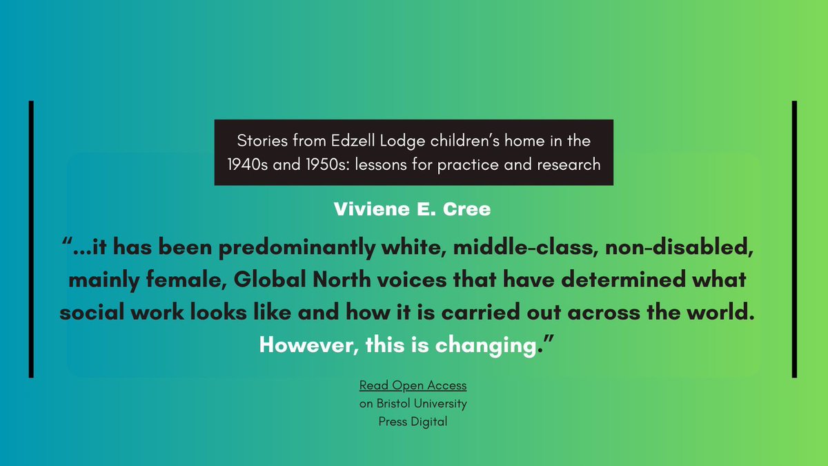 Quote from <a href="/VivCree/">Viviene Cree</a> in "Stories from Edzell Lodge children’s home in the 1940s and 1950s: lessons for practice and research" 🏠 ✏️ buff.ly/3Of7de8 #SocialWork