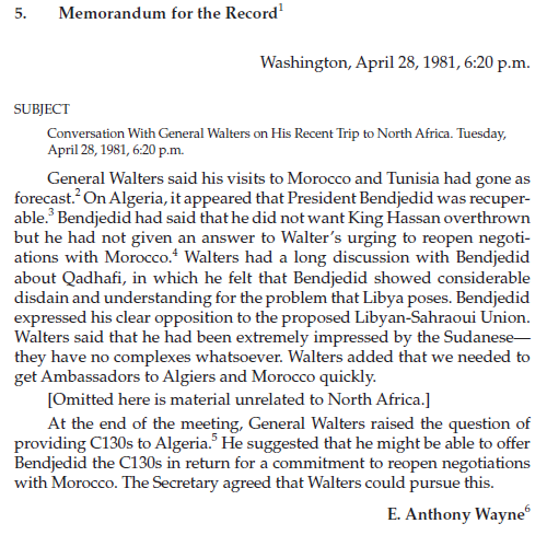 Learn about the role President Reagan’s Special Envoy Vernon Walters played in fostering closer ties between the United States and the Maghreb states. See documents 5, 38, 105, 106, 11, 214, 287, and 315.

history.state.gov/historicaldocu…

#FRUS #twitterstorians
