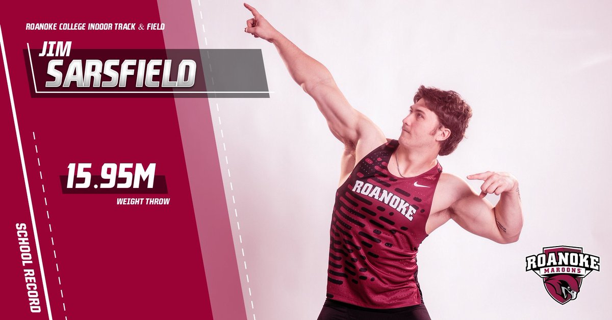Roanoke College Track & Field / Cross Country (@roanoke_tfxc) on Twitter photo Jim Sarsfield is our new Weight Throw Record Holder (15.95m / 52โ 3.75โ) ๐ฃ๐ช๐ฝ๐๐ฅ
In his first meet of the year, Jim established a new personal best by almost 4 feet! Way to go, Jim!
#NokeTF #NokeThrows <a href="/RCmaroons/">Roanoke Maroons</a> Jim Sarsfield is our new Weight Throw Record Holder (15.95m / 52โ 3.75โ) ๐ฃ๐ช๐ฝ๐๐ฅ
In his first meet of the year, Jim established a new personal best by almost 4 feet! Way to go, Jim!
#NokeTF #NokeThrows <a href="/RCmaroons/">Roanoke Maroons</a>