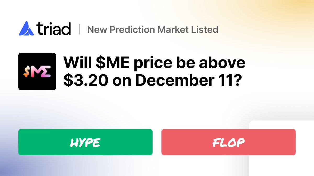 triadmarkets's tweet photo. The @MagicEden Rewards is on fire! 🔥
But how well $ME token will perform? 🤔 
What’s your pick? 👇 
🔗 https://t.co/0yGHOk8Mea https://t.co/sY4JJSgrJT