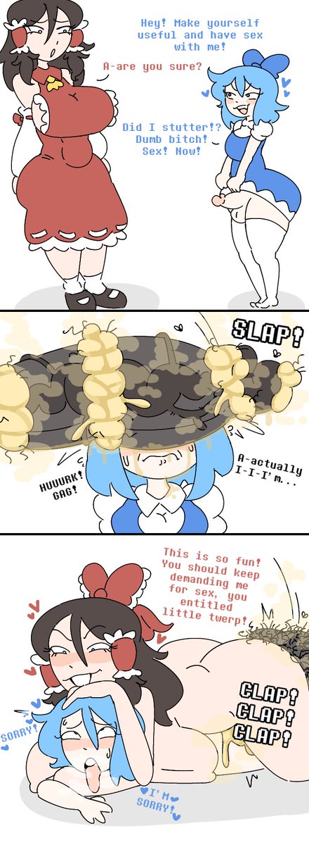 wholemilkbuni's tweet photo. FutaReimu x FutaCirno [NASTY ALT] 
CW: Smegma https://t.co/EYkEJPWonx