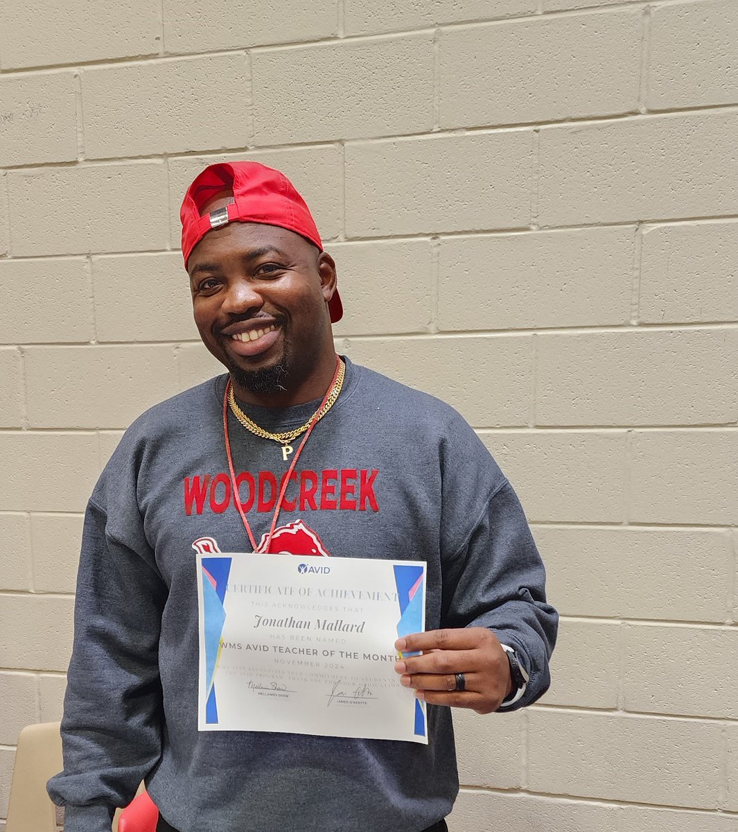 Help us congratulate Coach Mallard for  winning the AVID teacher of the Month for December. He works so hard and emphasizes the importance of student athletes on our campus. 

#BeEliteWMS #RTBWMS #ShineOn #ChooseBetter