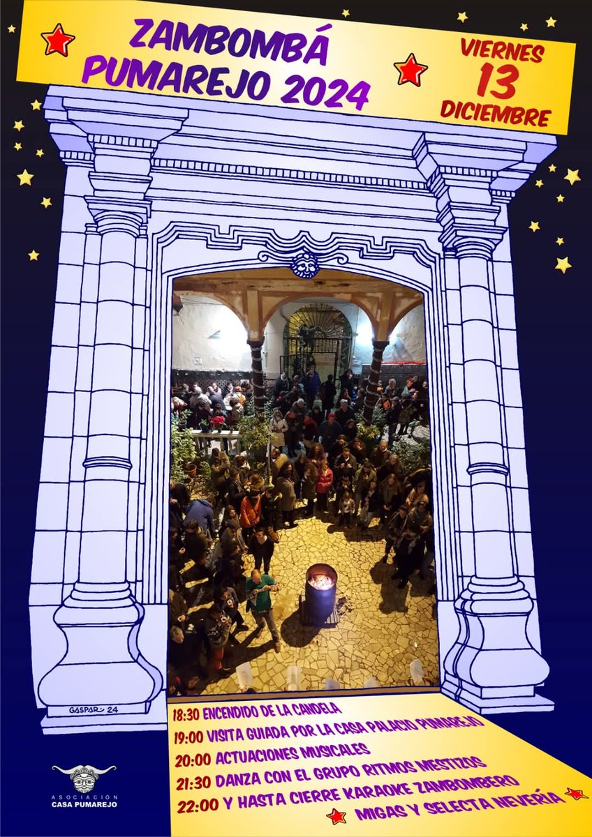 Y llega nuestra emblemática fiesta la 𝗭𝗮𝗺𝗯𝗼𝗺𝗯𝗮́ 𝗱𝗲𝗹 𝗣𝘂𝗺𝗮𝗿𝗲𝗷𝗼!
La casa abre nuevamente sus puertas para recibir a todas las vecinas que se quieran acercar a pasar un buen rato al calor de la candela. Este será nuestro programa:
