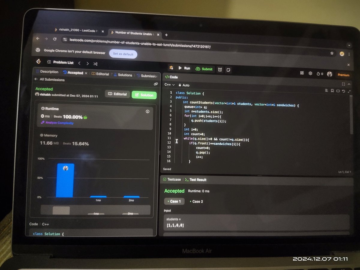 RishabhPal34339's tweet image. Day 21 of my #100daycode challenge
👉 Solving queue questions on leetcode
👉 Starting heap concept
#leetcode
#DSA