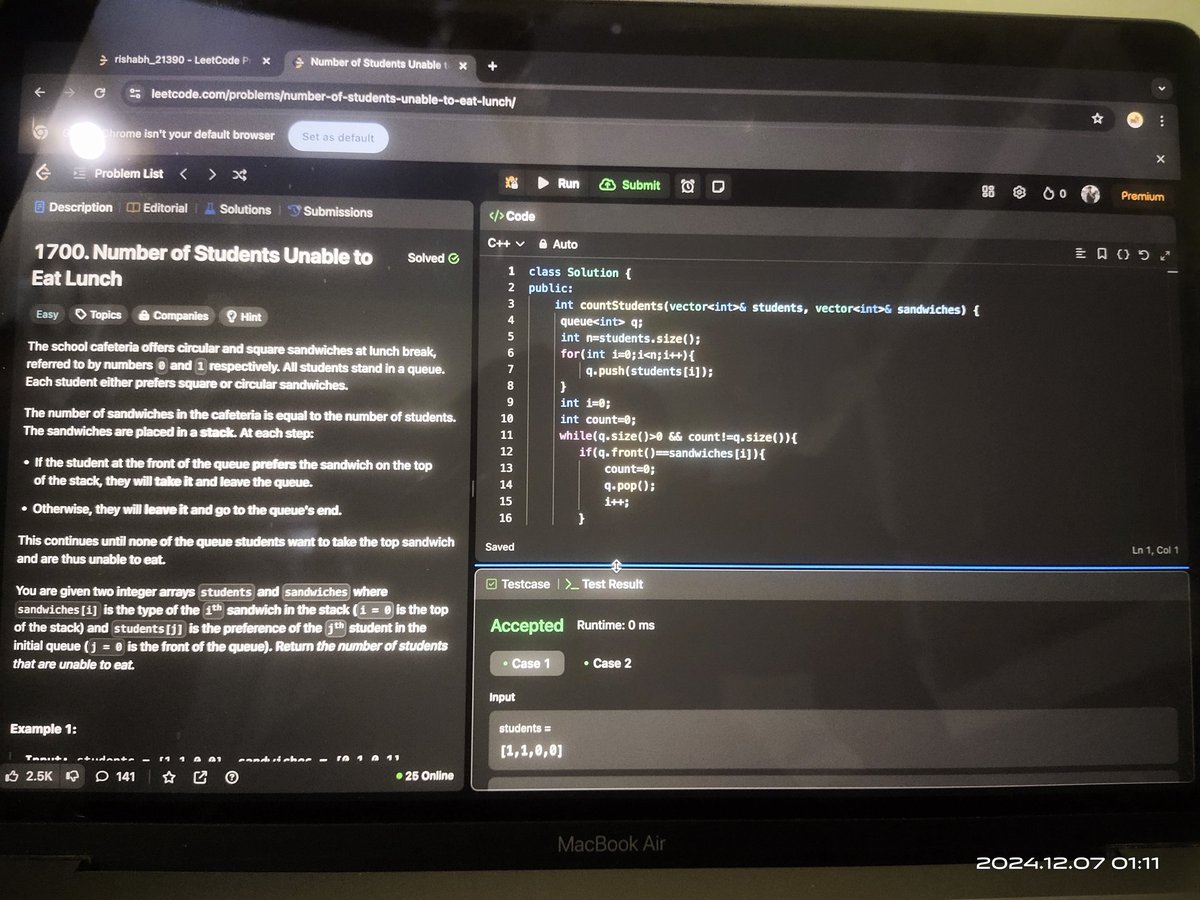 RishabhPal34339's tweet image. Day 21 of my #100daycode challenge
👉 Solving queue questions on leetcode
👉 Starting heap concept
#leetcode
#DSA