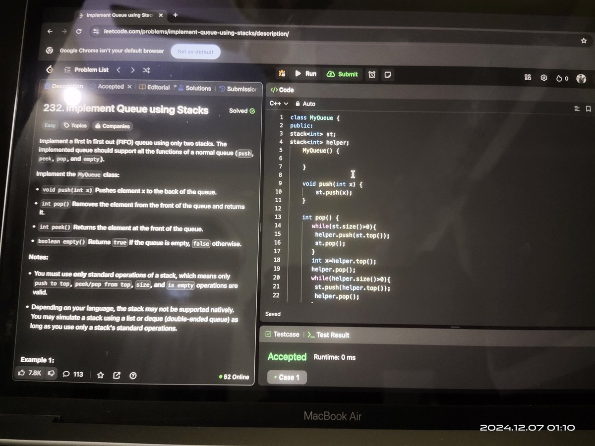 RishabhPal34339's tweet image. Day 21 of my #100daycode challenge
👉 Solving queue questions on leetcode
👉 Starting heap concept
#leetcode
#DSA