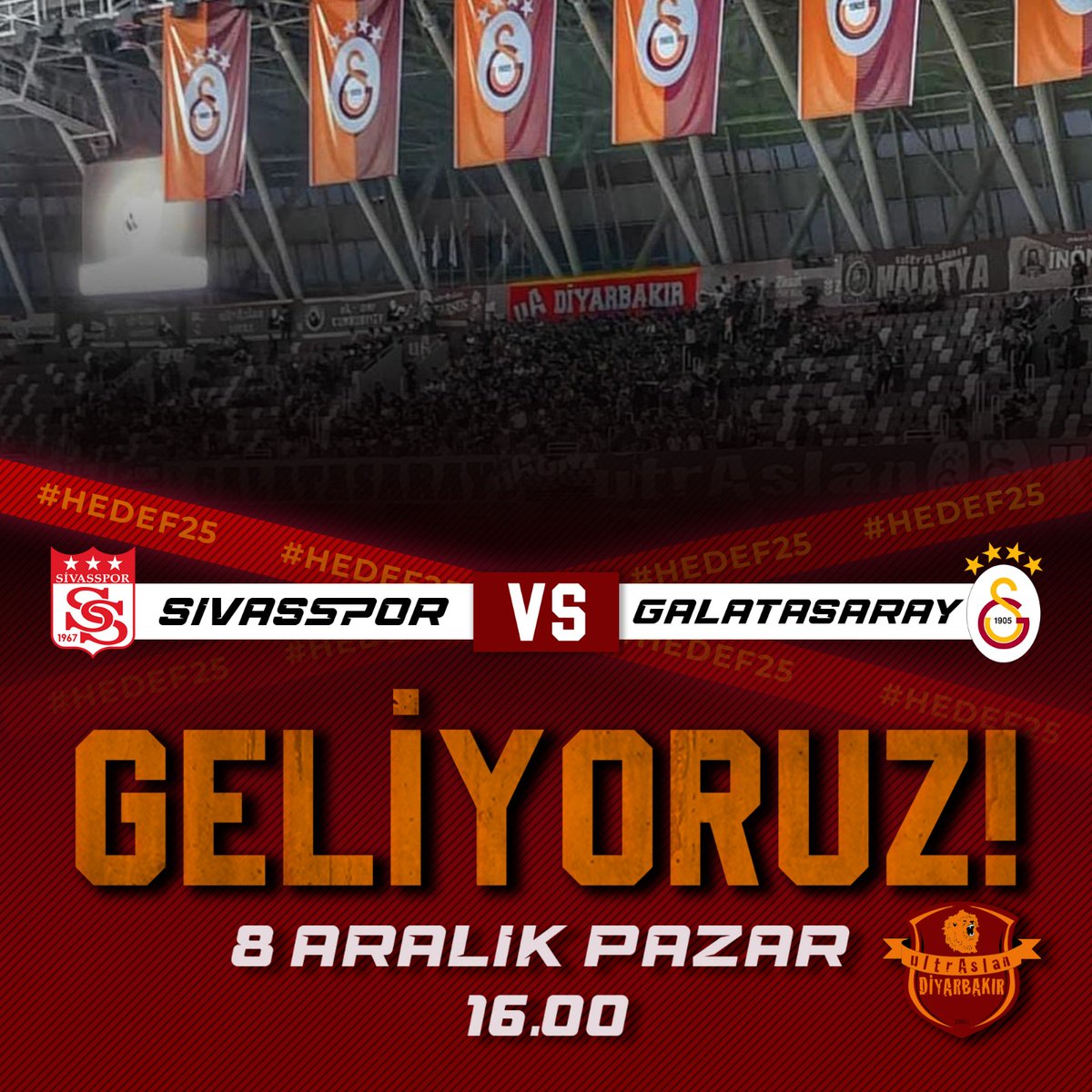 ultrAslan_DYB's tweet photo. G E L İ Y O R U Z !

GALATASARAY'IMIZI Sivasspor deplasmanında yalnız bırakmıyoruz.

KARLA KAPANSA SANA GELEN YOLLAR KÜREKLE GELİRİZ GALATASARAY.

#uADiyarbakır 
#uAYurtiçi https://t.co/ksO6NmxAjv