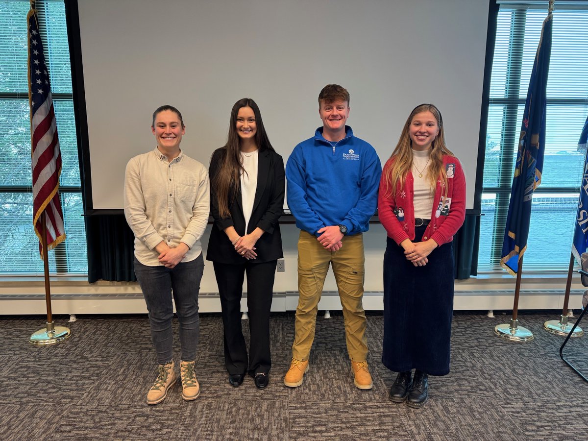 GVSU_AWRI's tweet photo. AWRI's first-year graduate students presented their thesis research proposals to other students, staff, and faculty today as part of our annual holiday potluck. Great job, everyone! https://t.co/vVhyB8yRSN