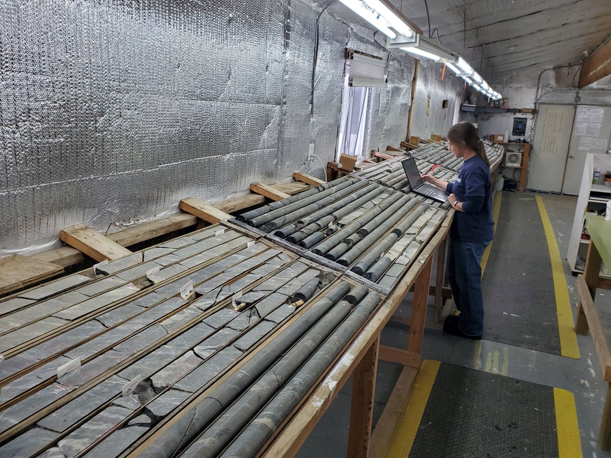 landore_plc's tweet photo. Work continues on site as our team proceeds with our drill core infill sampling programme at our flagship BAM Gold Project, Ontario.
Pictured our senior logging geologist, reviewing and marking samples on the drill core in preparation for core cutting.
#LND #Gold https://t.co/usHdgyw1GR