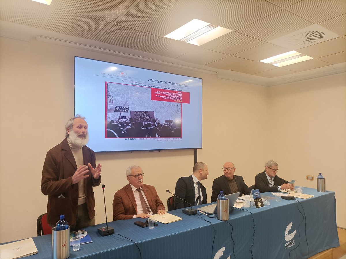 CeSEMS's tweet photo. Alcune immagini dal convegno in corso a Roma, "No all'escalation del conflitto ucraino. I popoli vogliono la pace"

#cesem #Ucraina @StefanoVer38340 https://t.co/uUrgj83pII