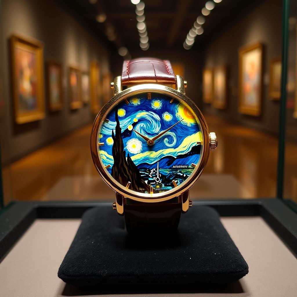 Time meets artistry: A masterpiece on your wrist. 🌌✨ AI-generated brilliance inspired by Van Gogh's Starry Night—because your time deserves a canvas this timeless. ⌚️🖼️