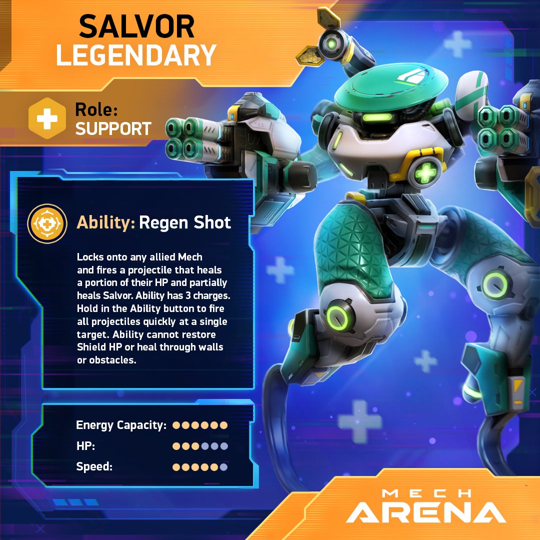 MechArenaMobile's tweet photo. π€© Meet a long-awaited healer - #Salvor!
This Legendary Support Mech packs a cool Ability that'll help your team maximize its efficiency on the battlefield. Read more about it here π
#MechArena
#MechArenaRobots
#MechArenaSupport https://t.co/CgtxfHia2v