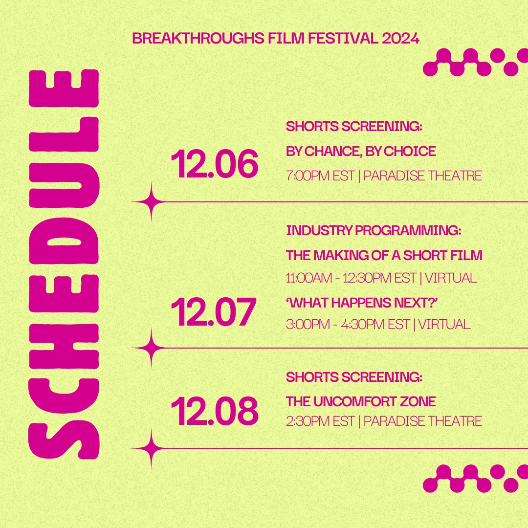 #BFF24 opens TONIGHT! ✨ Doors open at 6:15pm. 

Festival tickets are still available for purchase, but are going fast: breakthroughsfilmfestival.com 

See you soon!