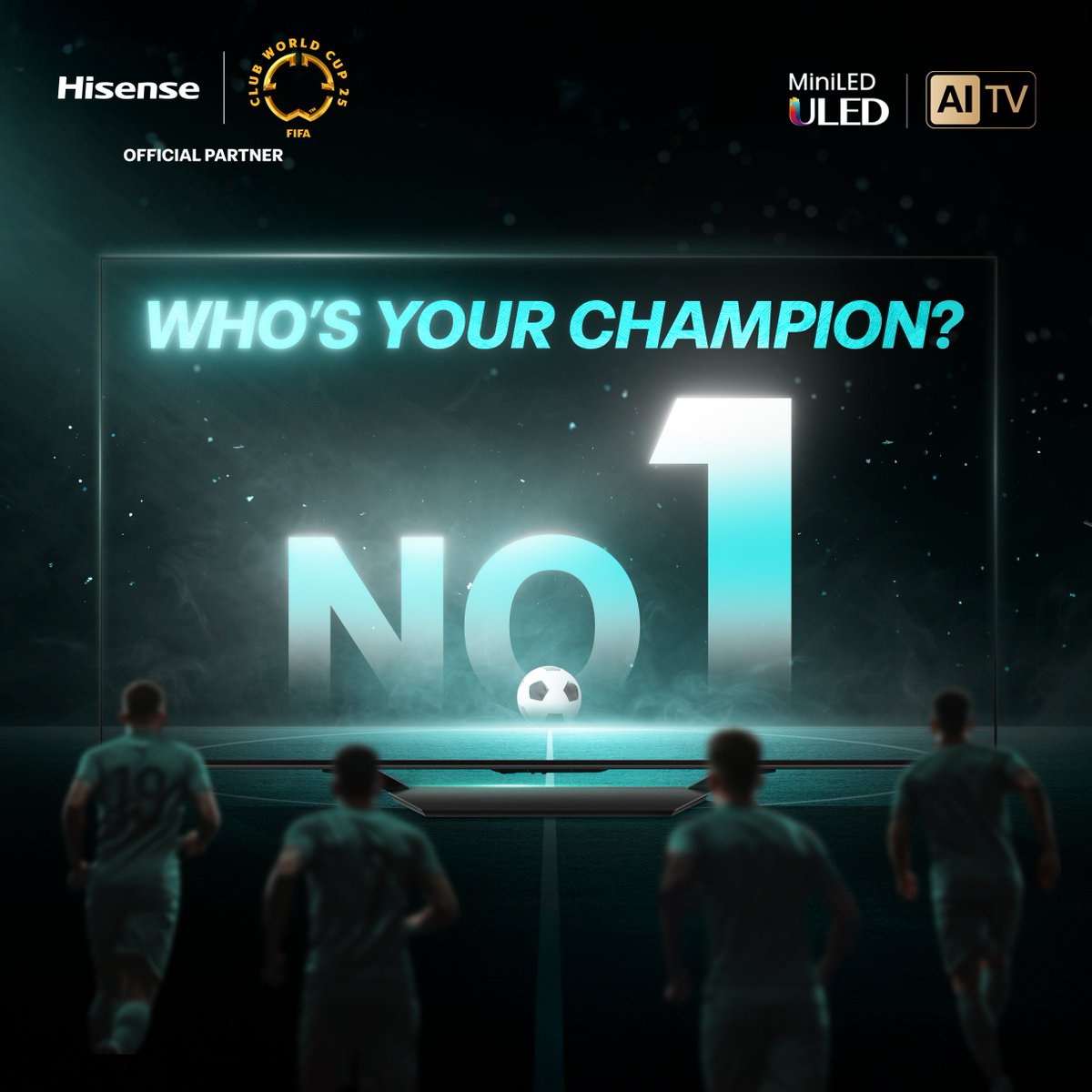 HisenseSports's tweet photo. 🏆 It’s time to pick your champion!🔥

🔹 Follow, like and drop the name of your team @HisenseSports (on X) or @hisensesports (on IG)!
🔹 Tag your friends who’ll join you for match day on a Hisense AI TV!
🎁We may pick you to receive a prize!
! Ends on December 8th at 23:59 (UTC+8)!

*Hisense reserves the final interpretation of this activity.

#Hisense #FIFACWC #OfficialPartner #Tech #Quality #AITVPioneer #AITV #ULEDMiniLED #TakeItToTheWorld