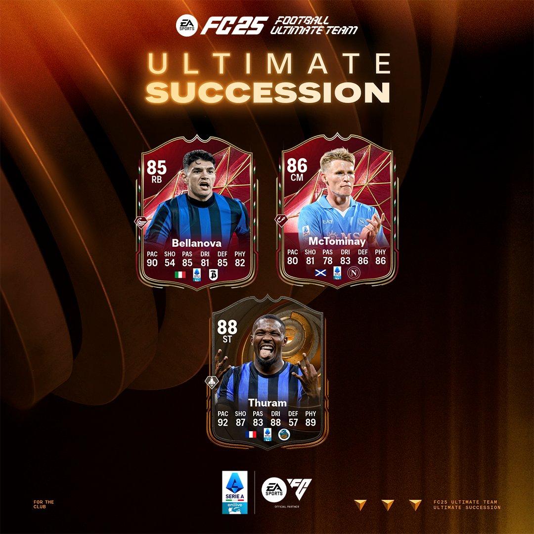 SerieA's tweet photo. Il passato, presente e futuro della #SerieAEnilive 🙌
Continua la legacy di campioni con #UltimateSuccession su #FC25!

@EASPORTSFC  @easportsfcit https://t.co/PL3Nreba58