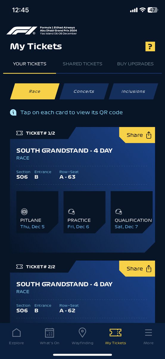 lisutwitta's tweet photo. Selling grand prix f1 abu dhabi gp tickets,  + concerts, dm or reply to this message if interested, paypal goods and services allowed.

Can be traded if you have coldplay abu dhabi tickets. Lmk. https://t.co/cTH6lNluN9