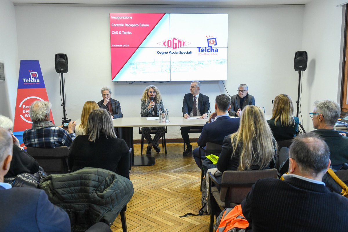 TelchaAosta's tweet photo. TELCHA E COGNE ACCIAI SPECIALI HANNO INAUGURATO  L’IMPIANTO DI RECUPERO DI CALORE A SERVIZIO DELLA RETE DI TELERISCALDAMENTO DI AOSTA

#telcha #teleriscaldamento @ComunediAosta @vdaufficiale #ENGIE #valledaosta #ambiente https://t.co/9CgVvLEltT