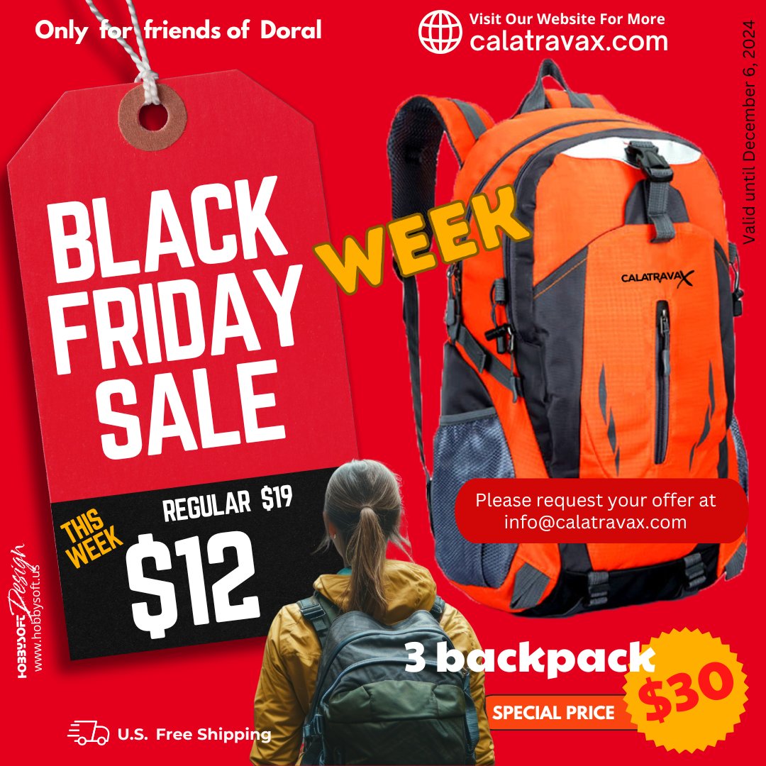 ✨¡Tenemos una oferta irresistible! por solo $12 (regular $19). 🎒 Además, si compras tres, ¡el precio baja a $30! ✨ Solo residentes de Doral y estará disponible hasta el 6 de diciembre. 🎒
calatravax.com
#doral #camping #offer #thursday