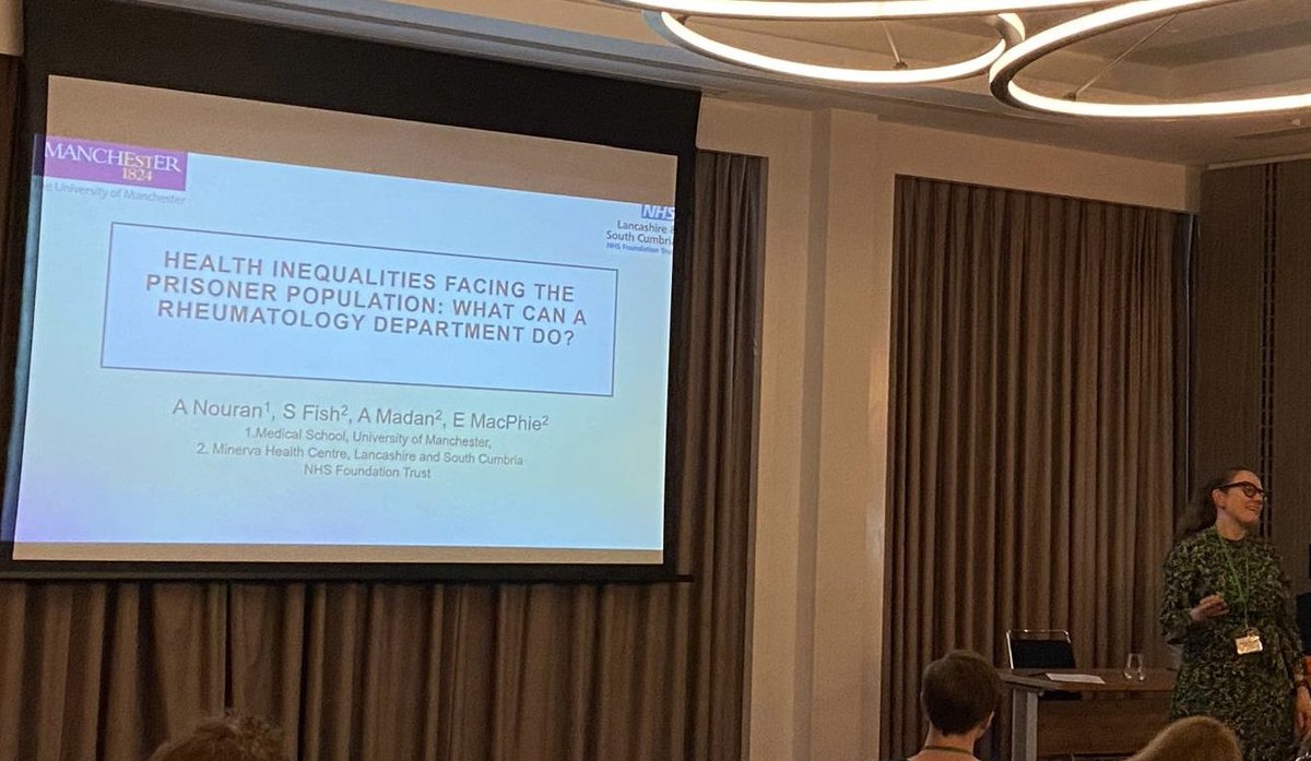 lizzymacphie (@lizzymacphie) on Twitter photo 🙏<a href="/NWRheumClub/">NWRC</a> for selecting our abstract for presentation
Great project by our <a href="/Medicine_UoM/">Medicine at UoM</a> student, just sorry Nouran couldn’t present but oncall
📣health inequalities affecting prisoners
👉no text reminders
👉was not brought, not DNA
👉no access to advice line
<a href="/WeAreLSCFT/">Lancashire & South Cumbria NHS Foundation Trust</a> 🙏<a href="/NWRheumClub/">NWRC</a> for selecting our abstract for presentation
Great project by our <a href="/Medicine_UoM/">Medicine at UoM</a> student, just sorry Nouran couldn’t present but oncall
📣health inequalities affecting prisoners
👉no text reminders
👉was not brought, not DNA
👉no access to advice line
<a href="/WeAreLSCFT/">Lancashire & South Cumbria NHS Foundation Trust</a>