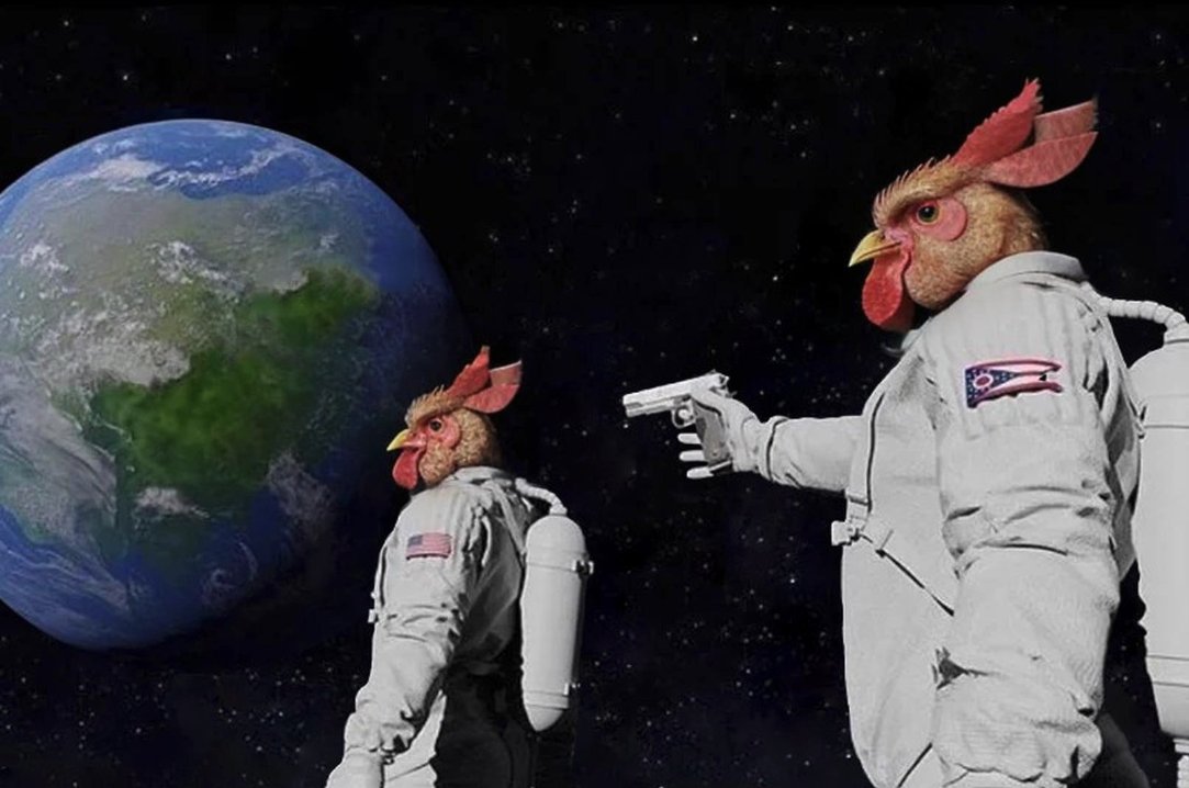 chickendotfun's tweet photo. "wait it's just a game of chicken?"
🌎🐔🔫🐔
"always has been" https://t.co/3TGuXpsBiC