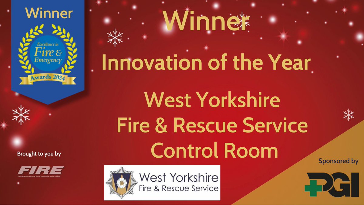 Congratulations to West Yorkshire FRS Control Room who have won Innovation of the Year, sponsored by <a href="/PGIProducts/">PGI Products</a> <a href="/NFCC_FireChiefs/">National Fire Chiefs Council</a> <a href="/WYFRS/">West Yorkshire Fire and Rescue Service</a> 
#Excellence #inspiration #emergencyservices #winners #congratulations #fireservice #diversity #equality #efe #firefighters #Innovation