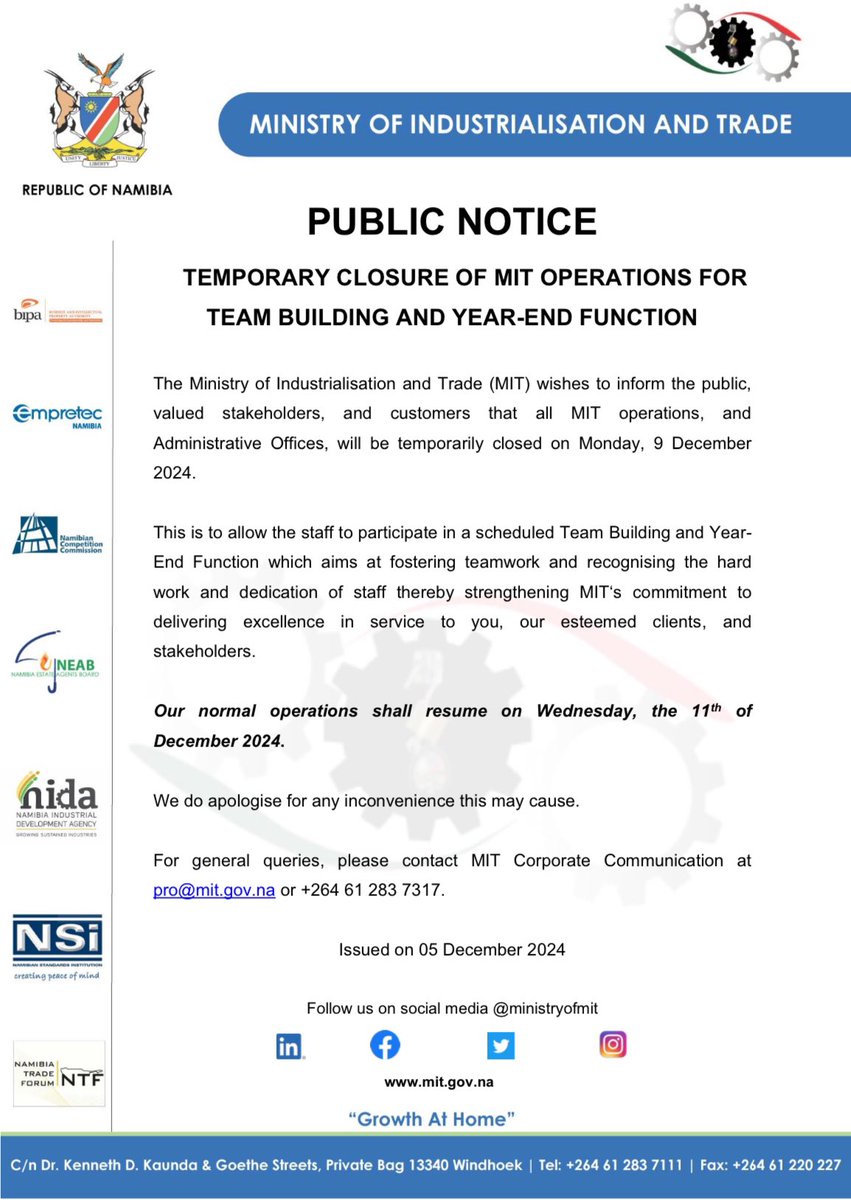 Ministry of Industrialisation and Trade tweet media