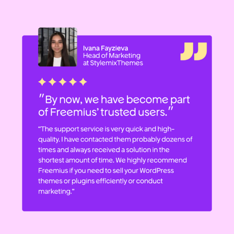 freemius's tweet photo. Software makers are busy enough without waiting for support. That's why we solve issues in hours, not days.
Thanks @stylemix_themes, for trusting us with your business growth! ๐๐ ๐ค
#CustomerSuccess #Freemius https://t.co/ZGr40svFh1