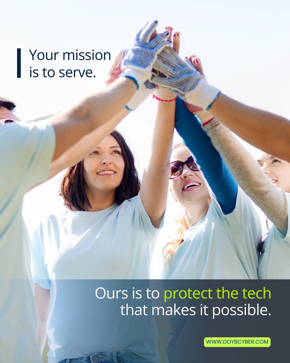 DOYBTech's tweet photo. Your mission is to serve, to make a difference, and to create impact—and we’re here to ensure nothing stands in your way. In a world where technology drives operations, protecting that tech is crucial. Cyber threats, system failures, and data breaches can disrupt your mission, jeopardizing the very foundation of your work.

At DOYB Technical Solutions, we specialize in safeguarding the technology that powers your purpose. From securing your sensitive data to ensuring uninterrupted operations, our tailored cybersecurity and IT solutions are designed to keep you focused on what matters most—serving your community, clients, or cause.

Let’s partner to make a difference. Together, we can ensure that your technology supports, protects, and enhances your mission. Learn more about our services at https://t.co/YDAL5gNw5I. 💻❤️

#TechnologySupport #MissionDriven #CyberSecurity