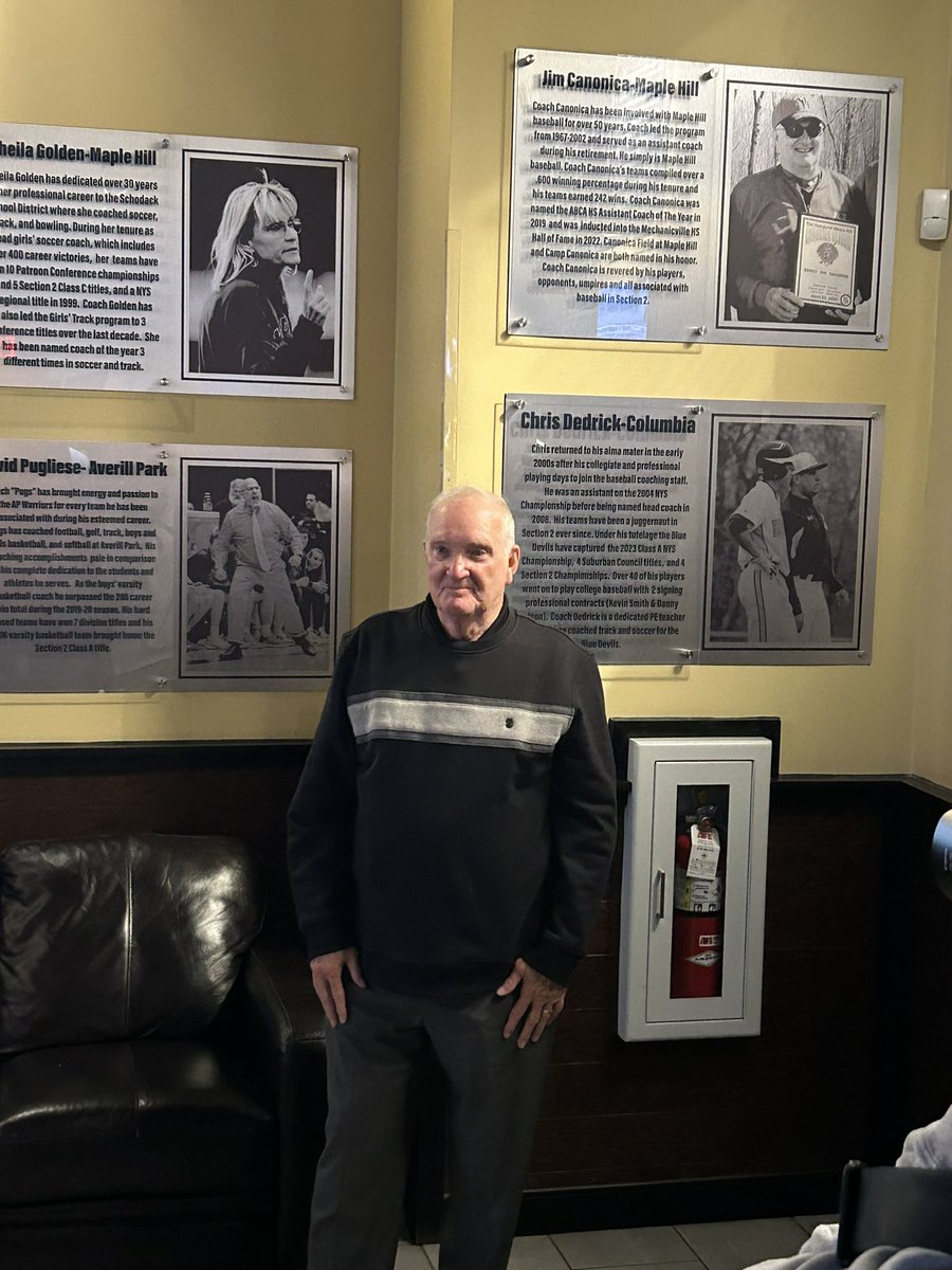 MH_Athletics's tweet photo. Jim Conanica and Sheila Golden were recognized for all they have dedicated and accomplished in their coaching careers at the Recovery Room.  When you go there check out their plaques on the wall. https://t.co/qabGrL3aBG